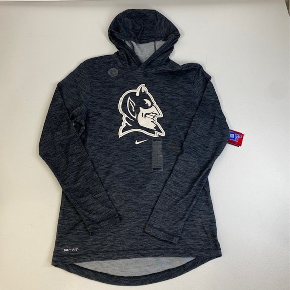 Nike Duke‎ Blue Devils Dri-FIT Cotton Tee Hoodie Mens Small Basketball
